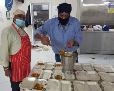 Preparing the food Packages - 1 Gurdwara Sikh Sangat - Bow